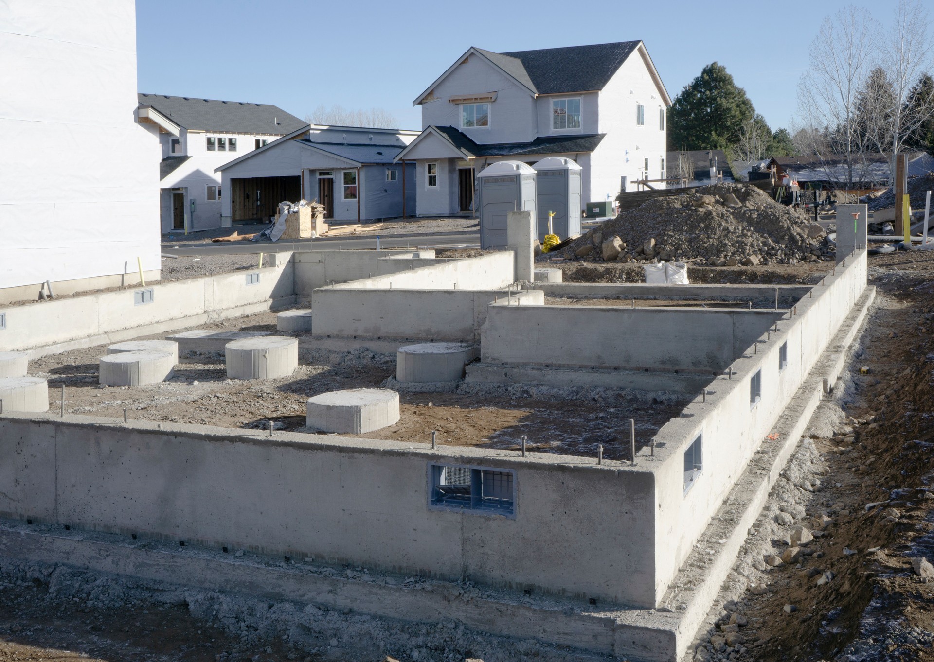 New single family home concrete foundation